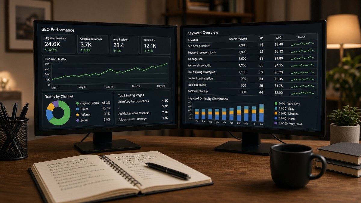 SEO отчет – фраза, ranking URL и next actions